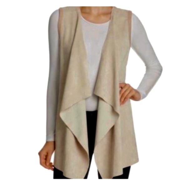 Calvin Klein Cream Faux Suede Sweater Vest - Picture 1 of 9
